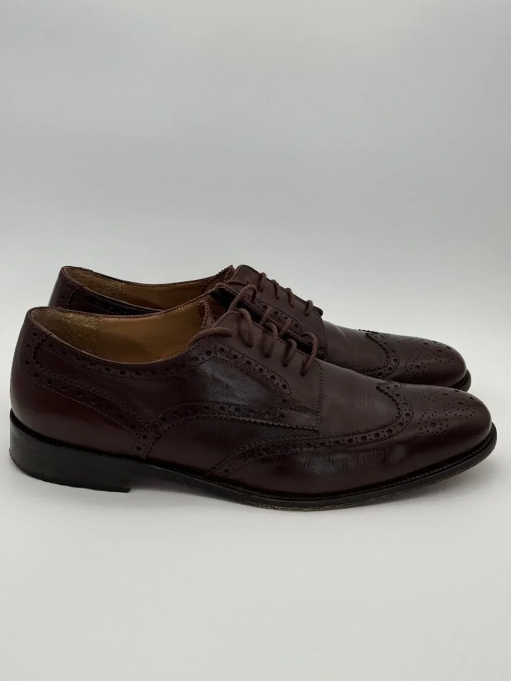 EASY By OTISOPSE Brown Leather Brogue Oxford Dress Shoes Size 45